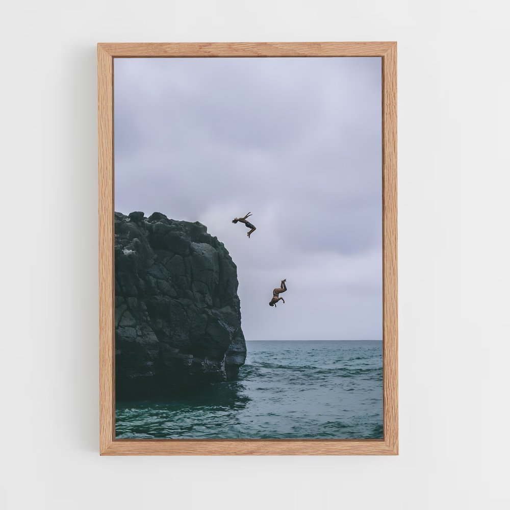 Poster Cliff diving mêlées – affiche Plongeon de falaise (vue 4)